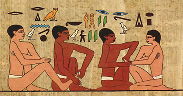 cave paining from ancient Egypt of massage